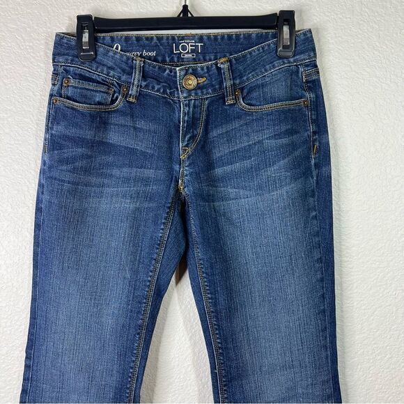 Ann Taylor LOFT Womens Curvy Boot Jeans Medium Wash Denim Stretch Blue 25 / 0 - Picture 2 of 8